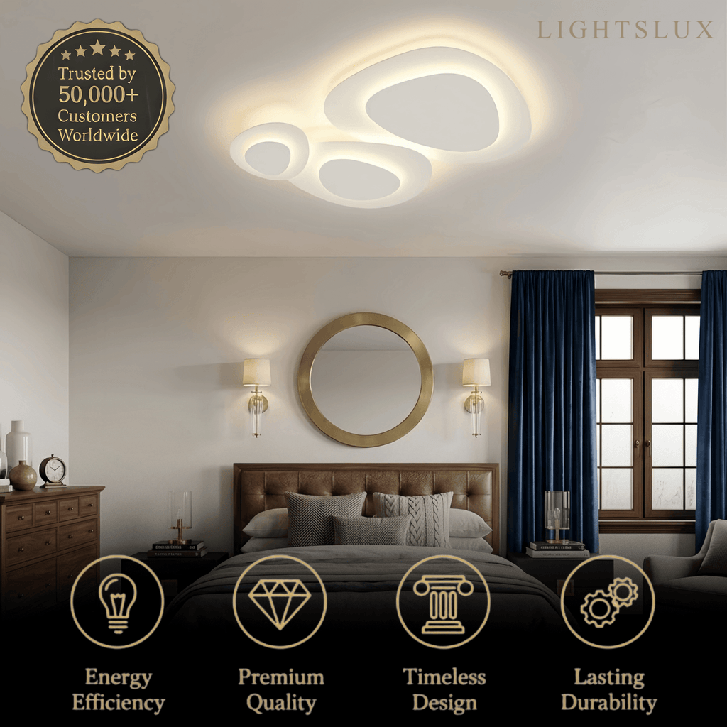 Modern LED Flush Mount Ceiling Light – Nordic Metal Bedroom Fixture - Flindria