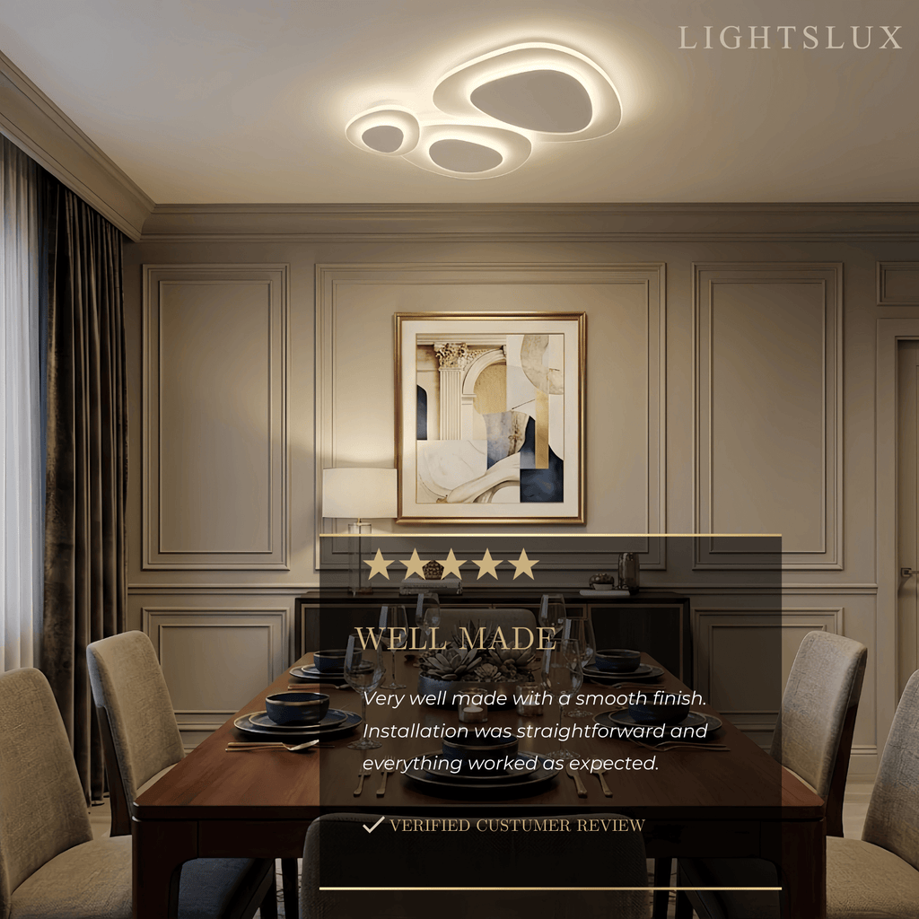 Modern LED Flush Mount Ceiling Light – Nordic Metal Bedroom Fixture - Flindria