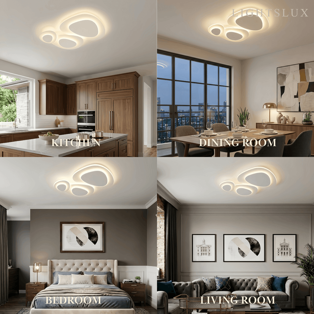 Modern LED Flush Mount Ceiling Light – Nordic Metal Bedroom Fixture - Flindria