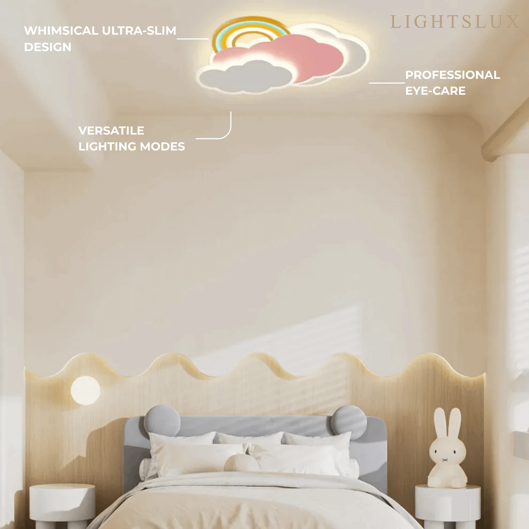 Cartoon Cloud-Shaped LED Flush Mount Ceiling Light – Kids Room Lamp - Flindria
