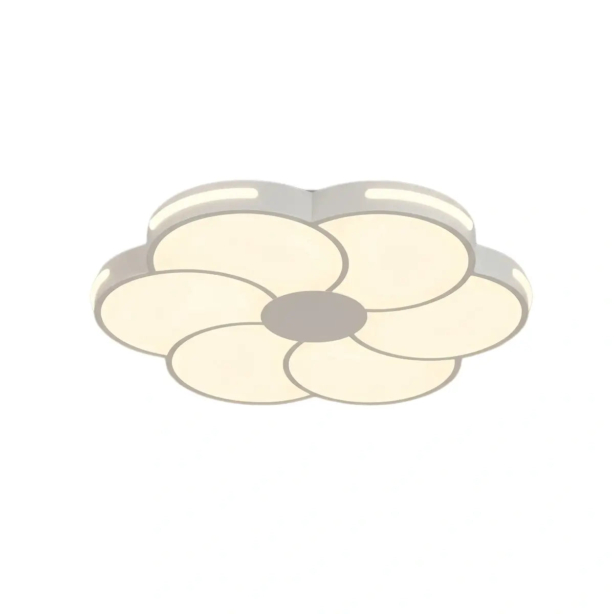 Modern Flower Dimmable Ceiling Light — White Metal & Acrylic Floral Design for Bedroom - Flindria