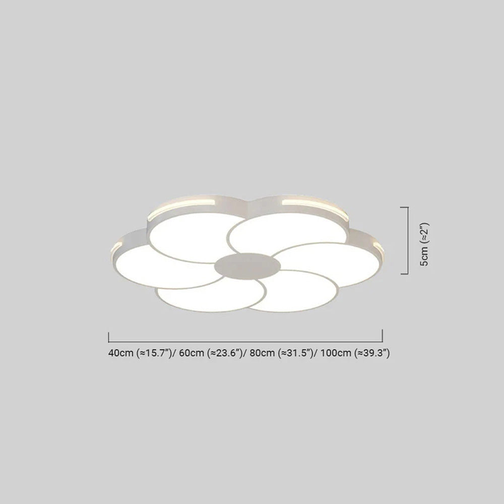 Modern Flower Dimmable Ceiling Light — White Metal & Acrylic Floral Design for Bedroom - Flindria