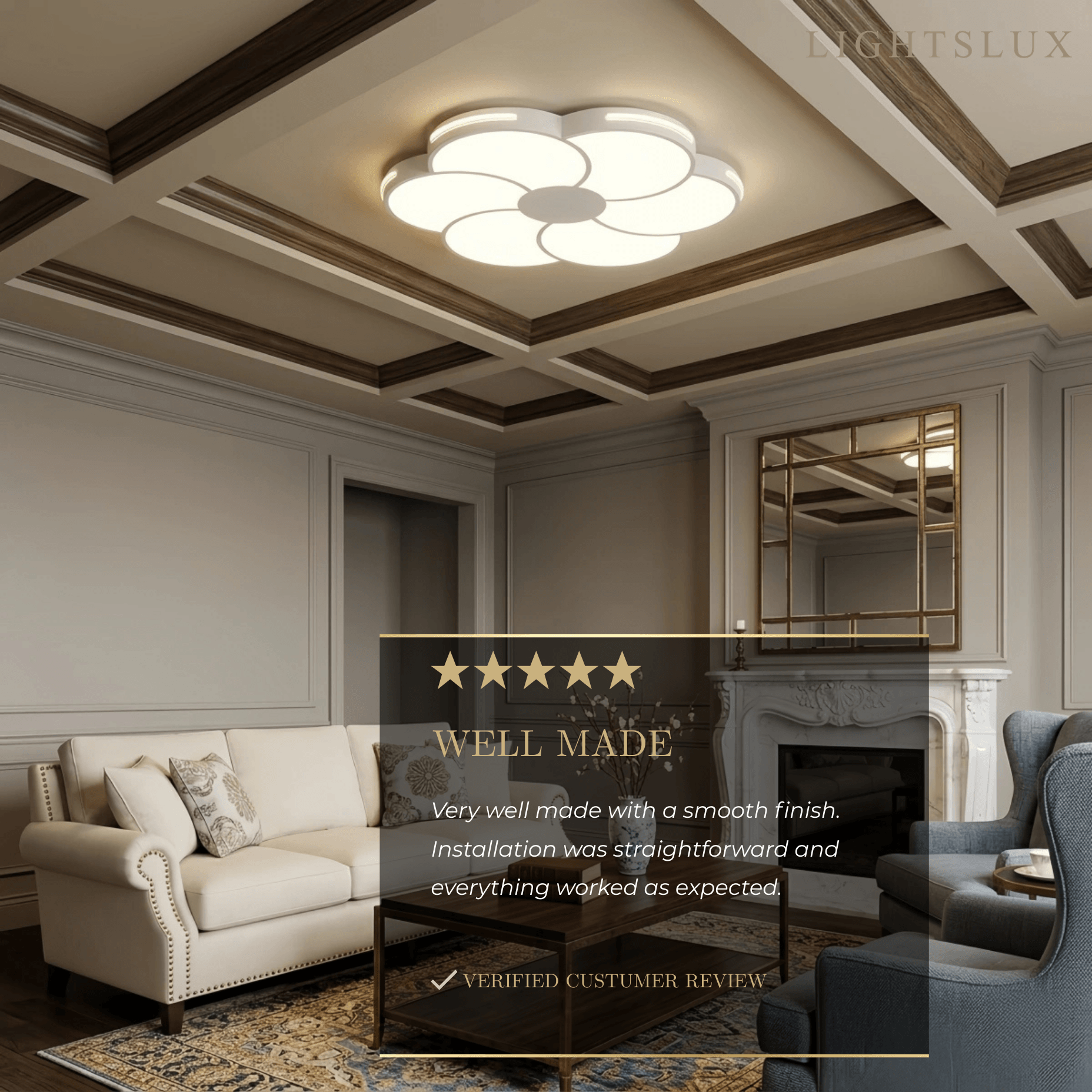 Modern Flower Dimmable Ceiling Light — White Metal & Acrylic Floral Design for Bedroom - Flindria