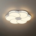 Modern Flower Dimmable Ceiling Light — White Metal & Acrylic Floral Design for Bedroom - Flindria