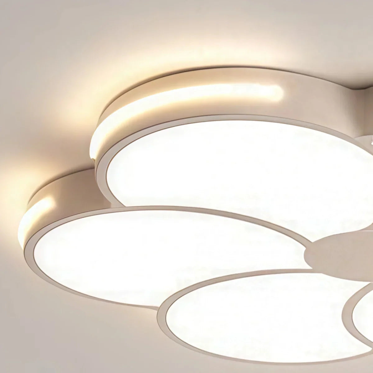 Modern Flower Dimmable Ceiling Light — White Metal & Acrylic Floral Design for Bedroom - Flindria