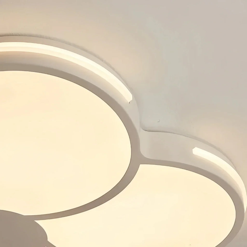 Modern Flower Dimmable Ceiling Light — White Metal & Acrylic Floral Design for Bedroom - Flindria