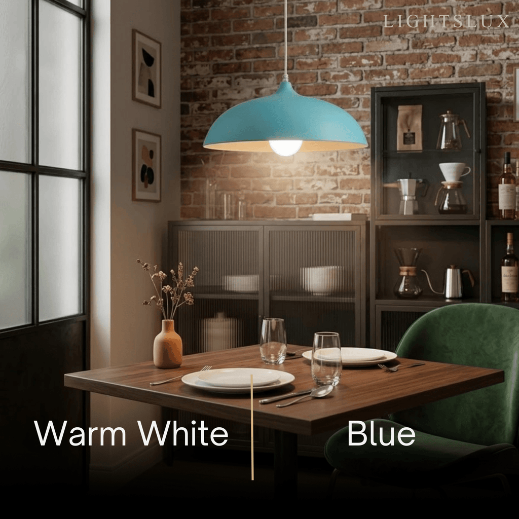 Morandi Metal Pendant Light - Black/Blue/Green/Grey for Dining Room - Flindria