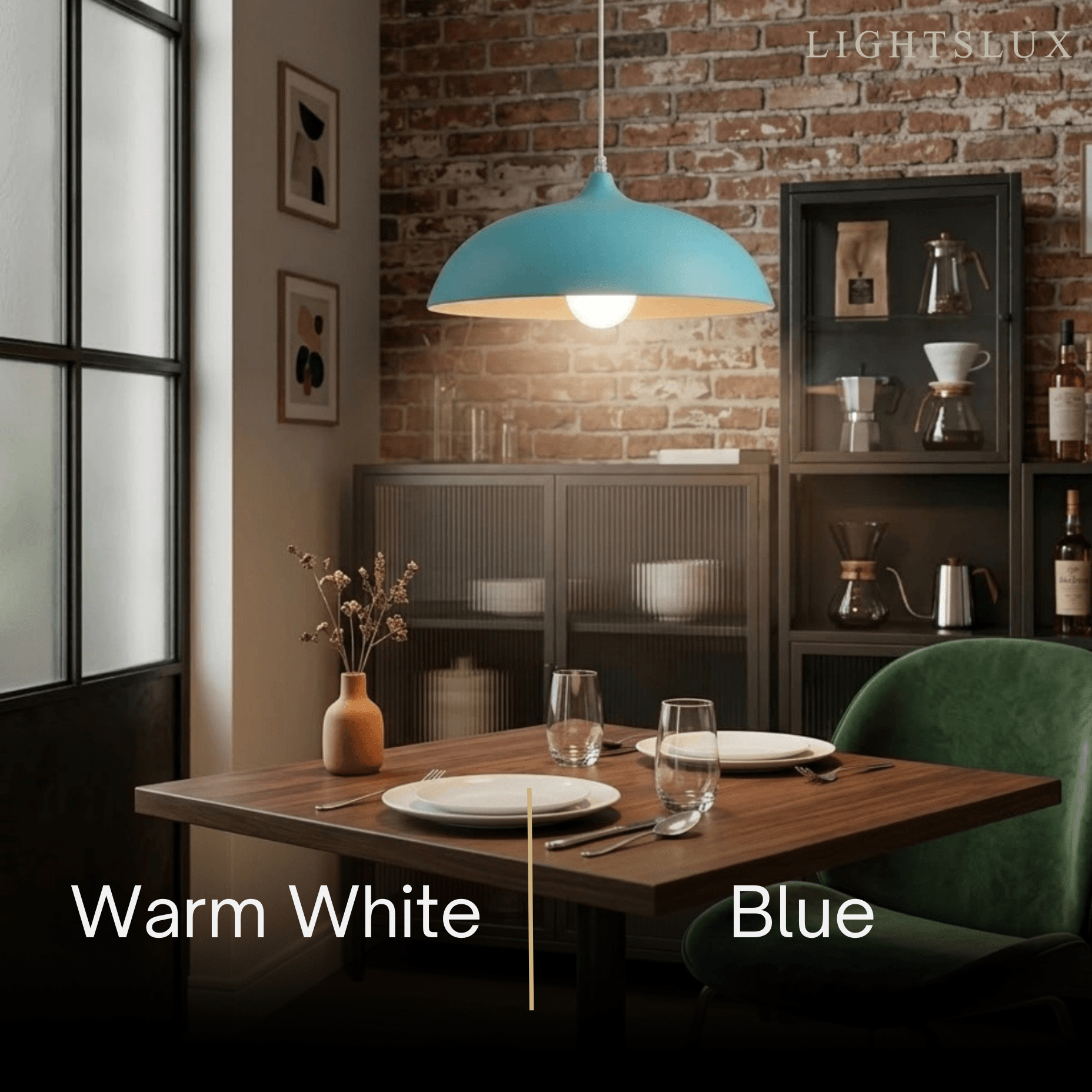 Morandi Metal Pendant Light - Black/Blue/Green/Grey for Dining Room - Flindria
