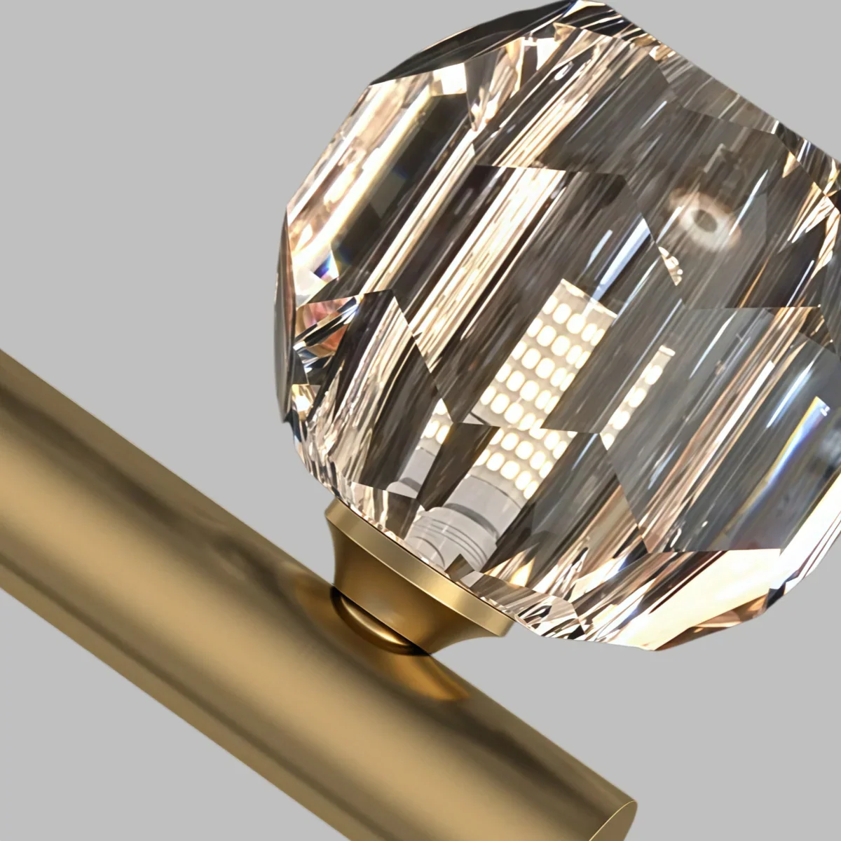 Lámpara colgante moderna de cristal – Lujo en metal dorado y cristal LED para comedor - Flindria