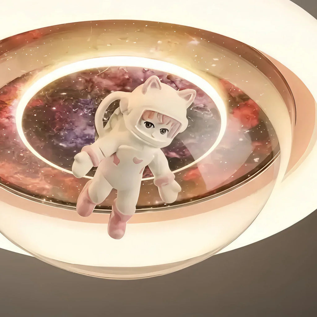 Modern Metal/Acrylic Ceiling Light - Blue/Pink Astronaut Design for Bedroom - Flindria