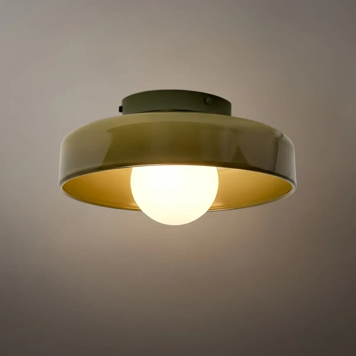 モダン ラウンドシーリングライト – リビング用メタルガラス - Flindria
