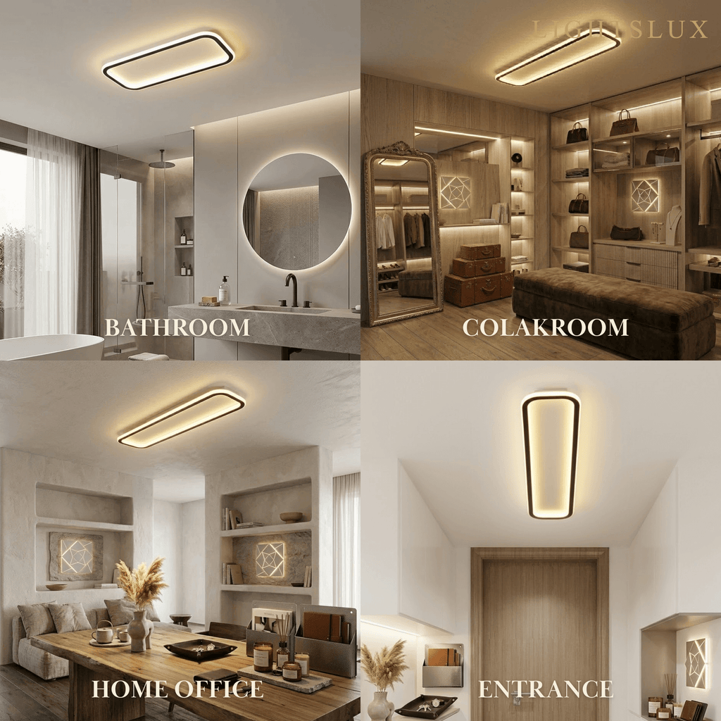 Modern LED Ceiling Light – Metal/Silica Gel Fixture for Living Room - Flindria
