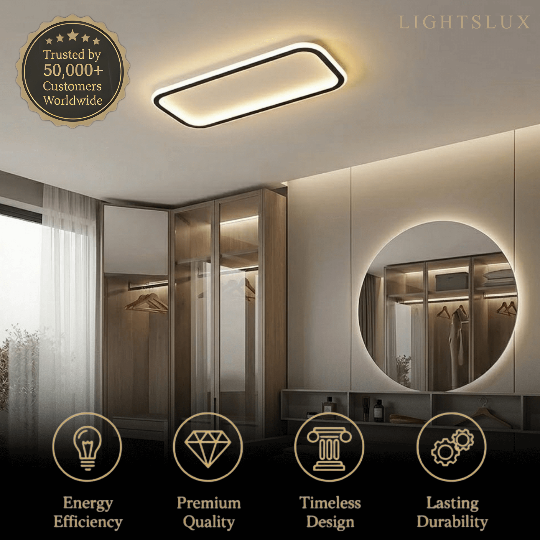 Modern LED Ceiling Light – Metal/Silica Gel Fixture for Living Room - Flindria