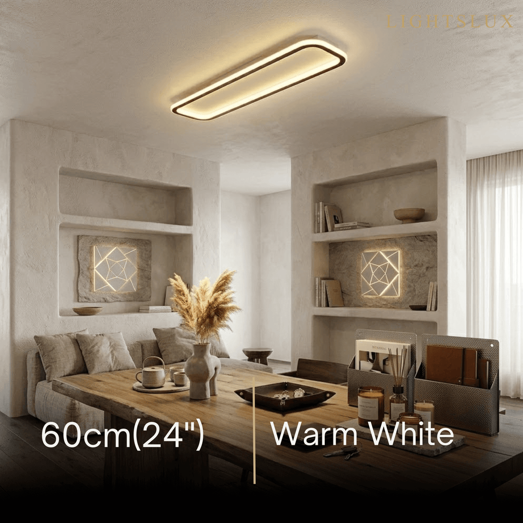 Modern LED Ceiling Light – Metal/Silica Gel Fixture for Living Room - Flindria