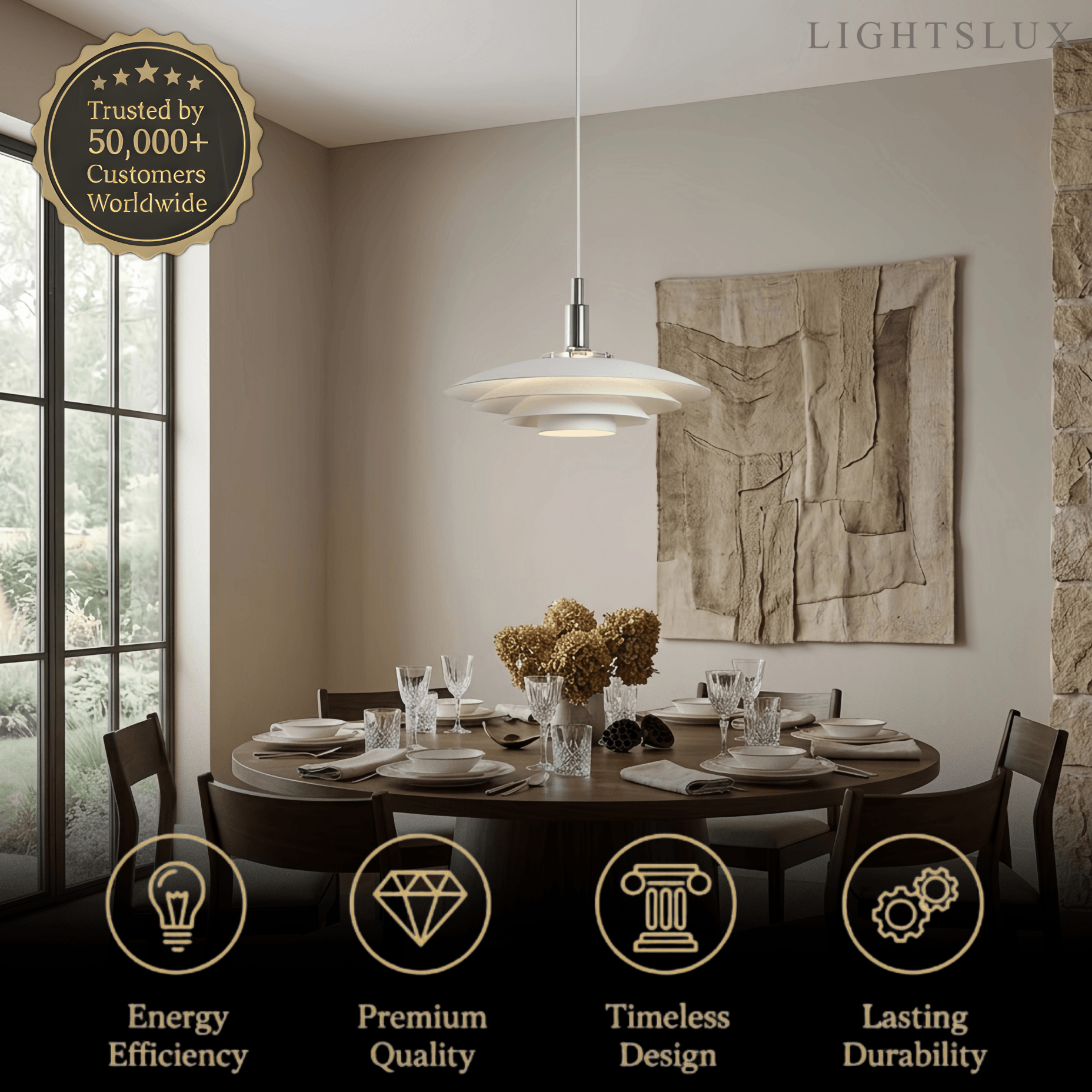 Modern Metal Pendant Light — Black/White for Dining Room - Flindria