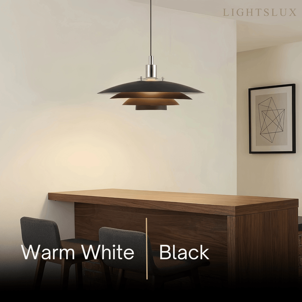 Modern Metal Pendant Light — Black/White for Dining Room - Flindria