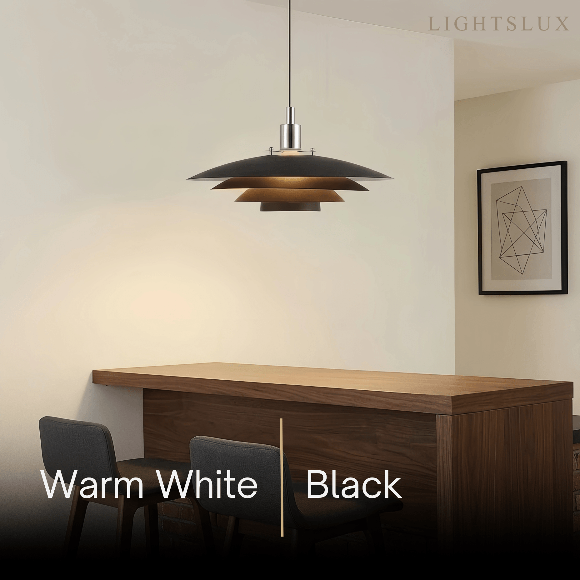 Modern Metal Pendant Light — Black/White for Dining Room - Flindria