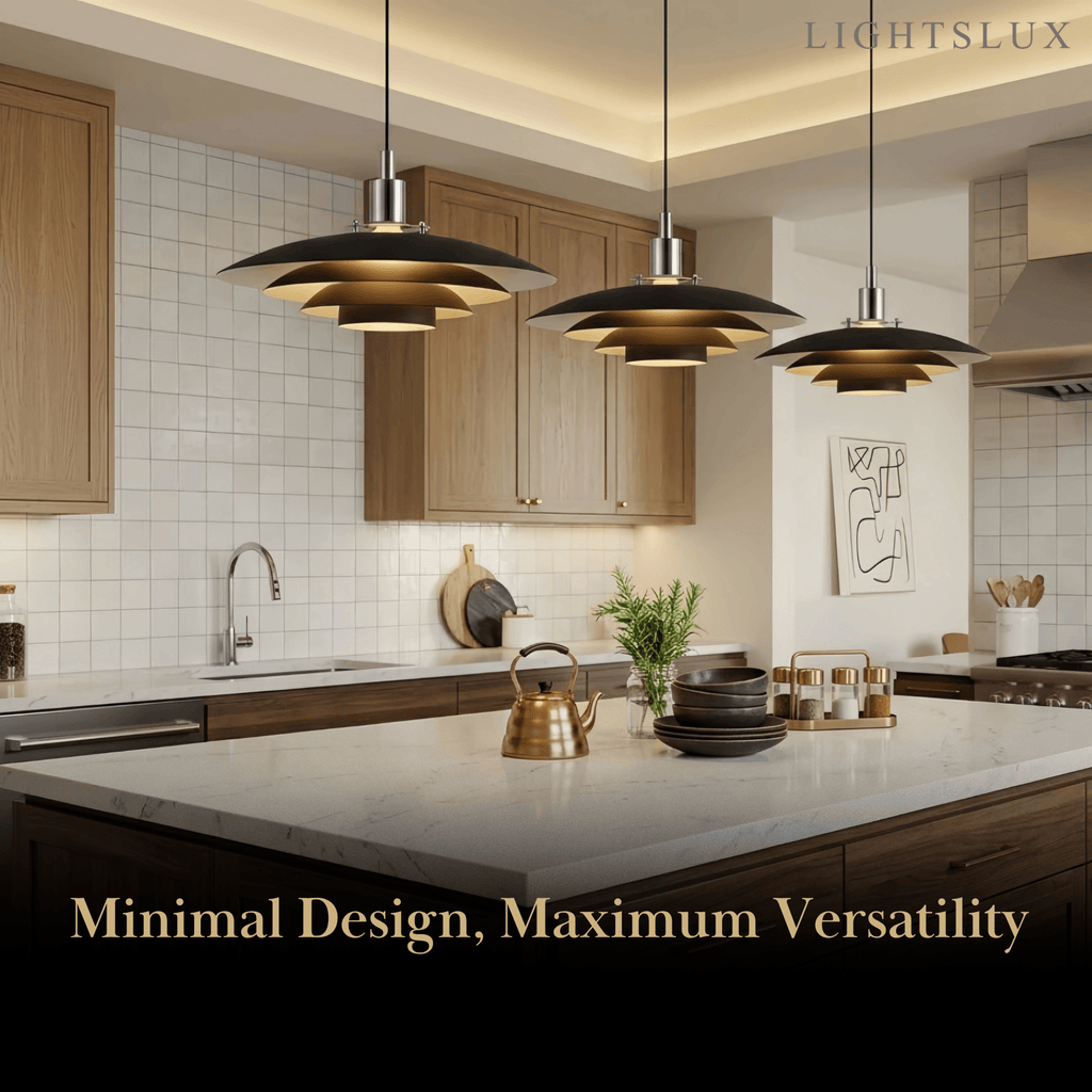 Modern Metal Pendant Light — Black/White for Dining Room - Flindria