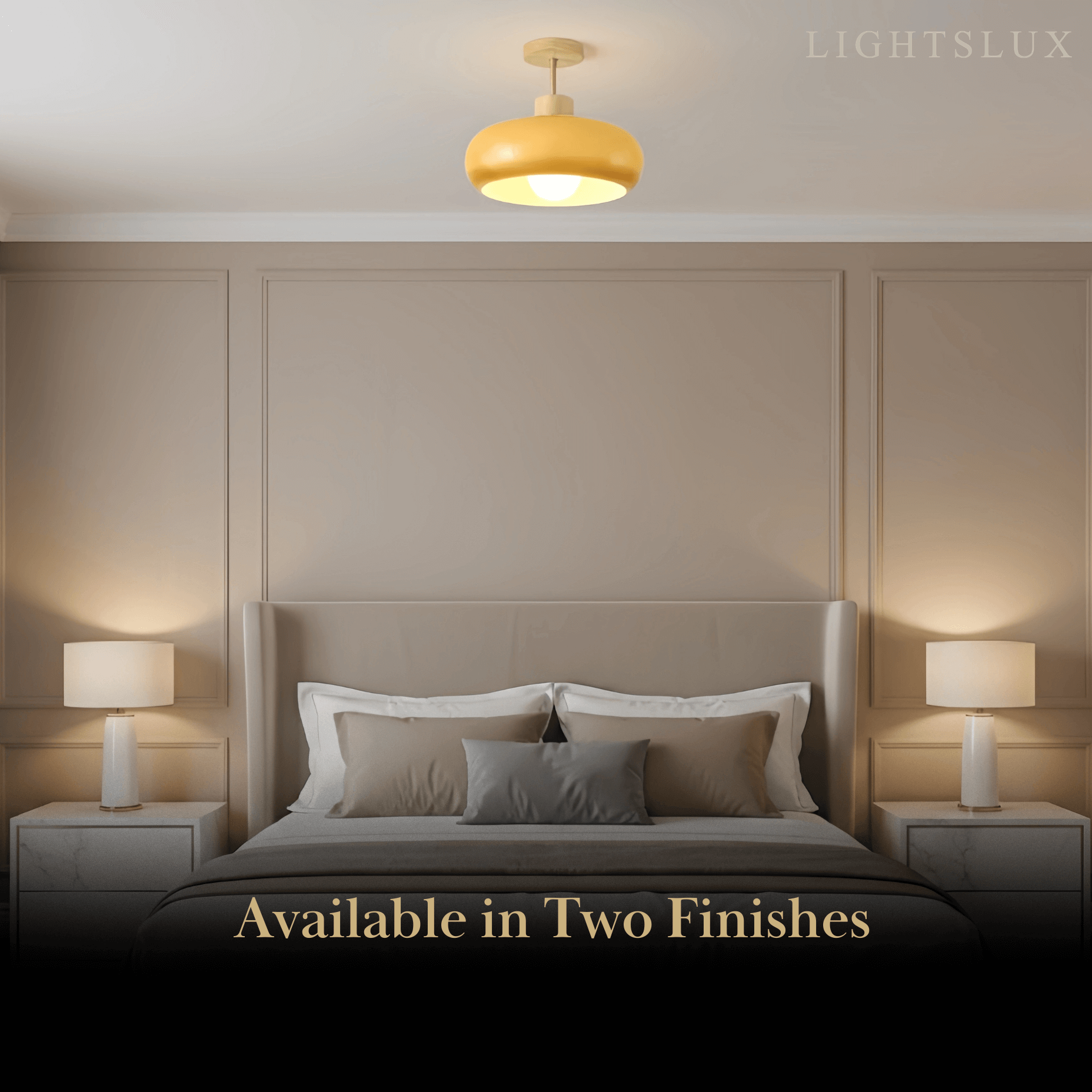 Modern Glass LED Ceiling Light – Orange/White Wood Bedroom/Hallway - Flindria
