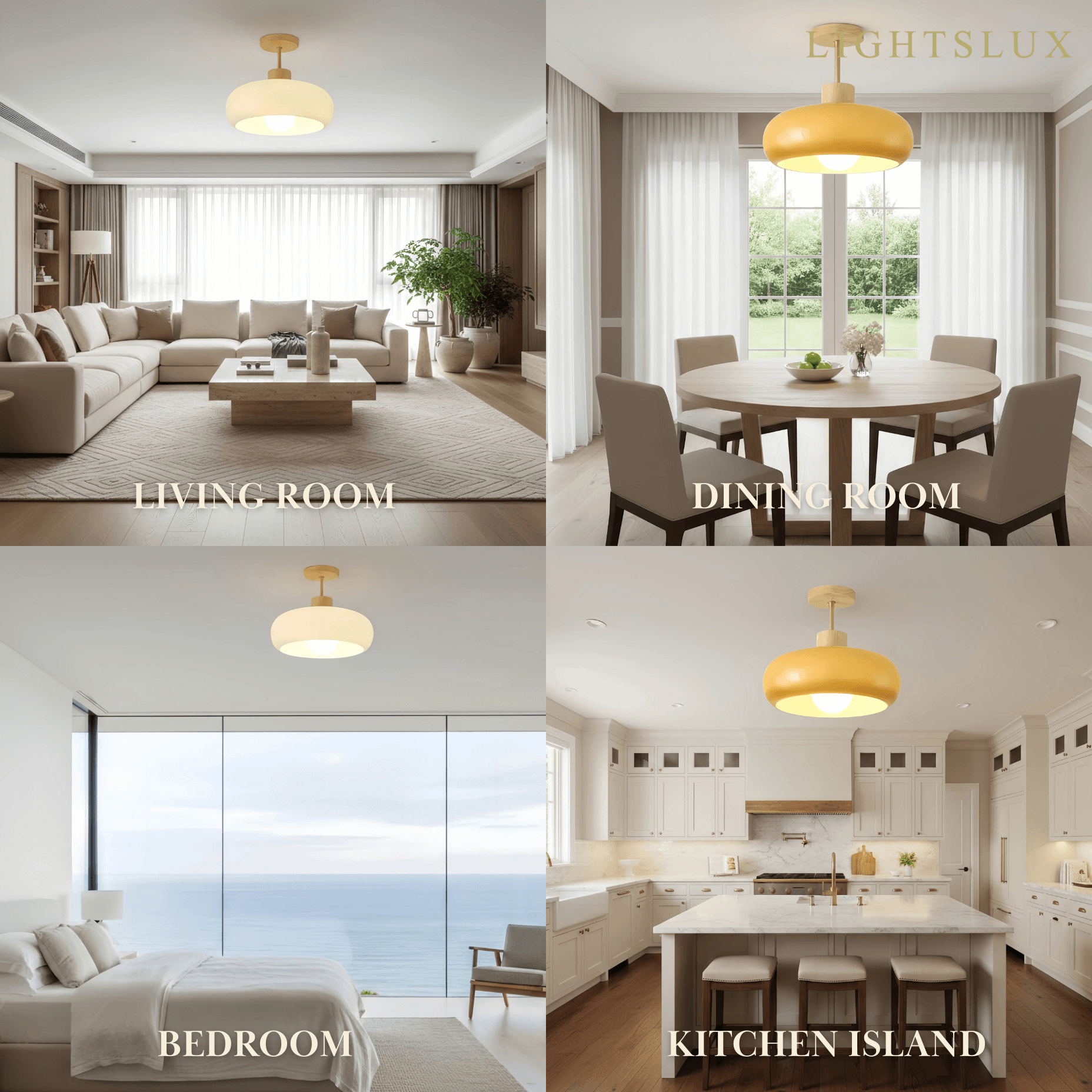 Modern Glass LED Ceiling Light – Orange/White Wood Bedroom/Hallway - Flindria