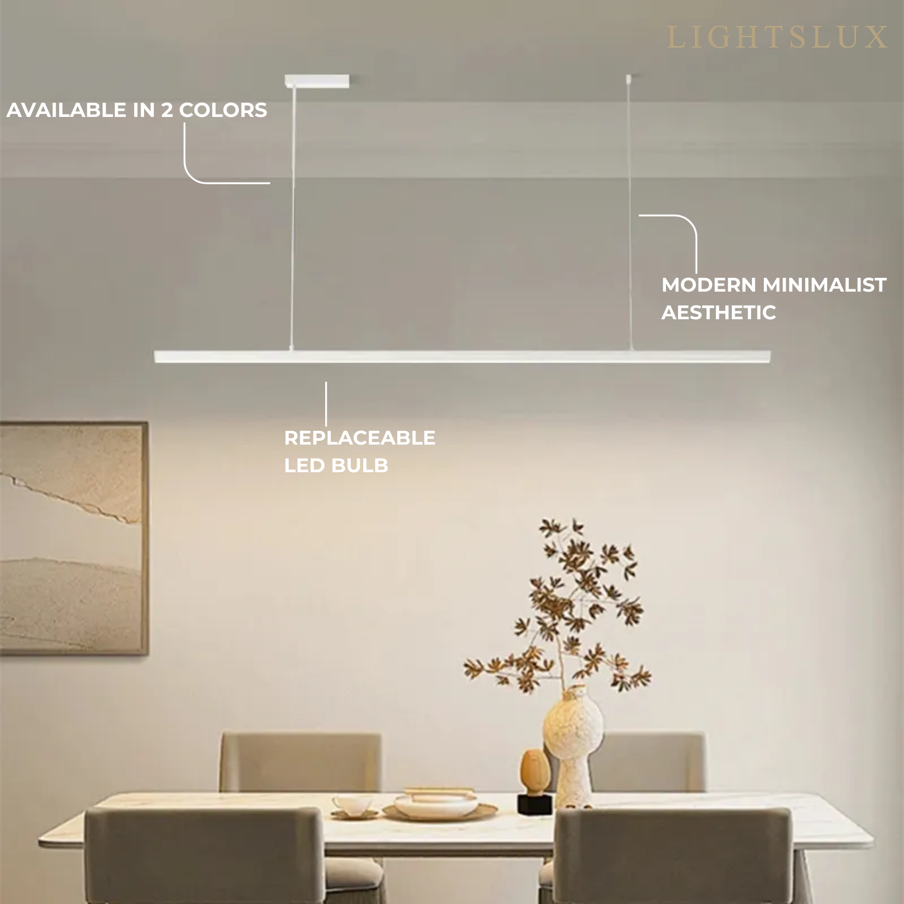 Modern LED Pendant Light – White/Black Metal/Glass for Dining Room - Flindria