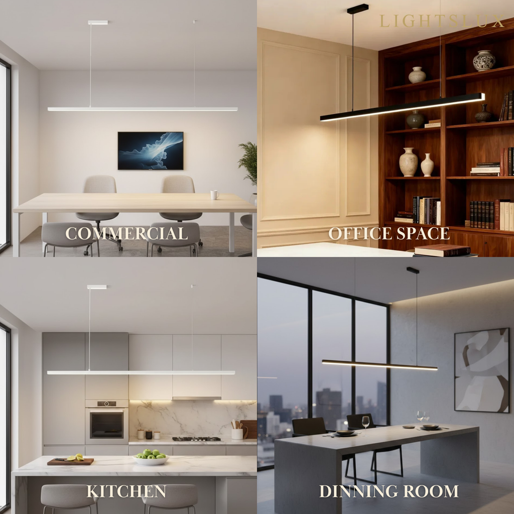 Modern LED Pendant Light – White/Black Metal/Glass for Dining Room - Flindria