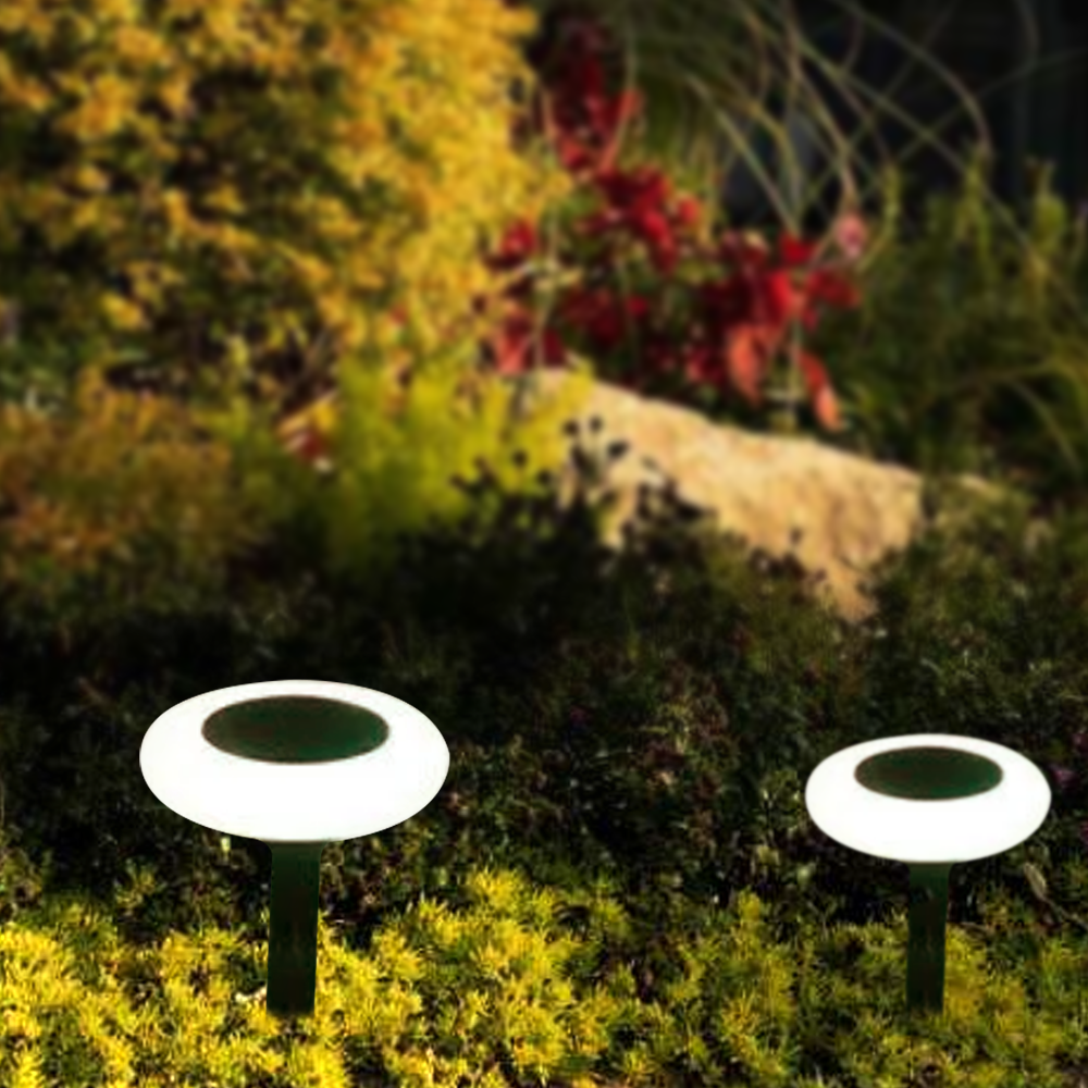 Modern Rock-Shaped Solar Pathway Light – White Rechargeable Outdoor Lamp - Flindria