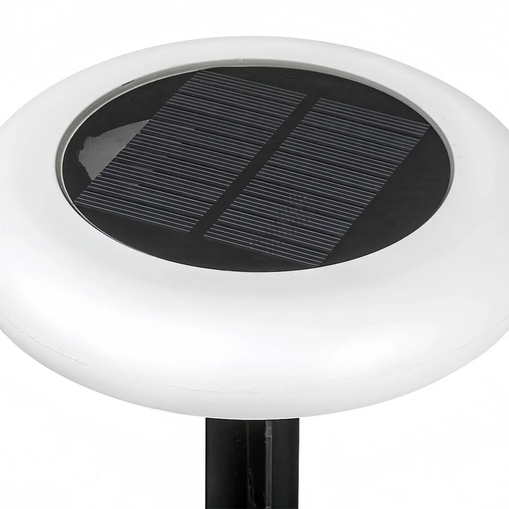 Modern Rock-Shaped Solar Pathway Light – White Rechargeable Outdoor Lamp - Flindria