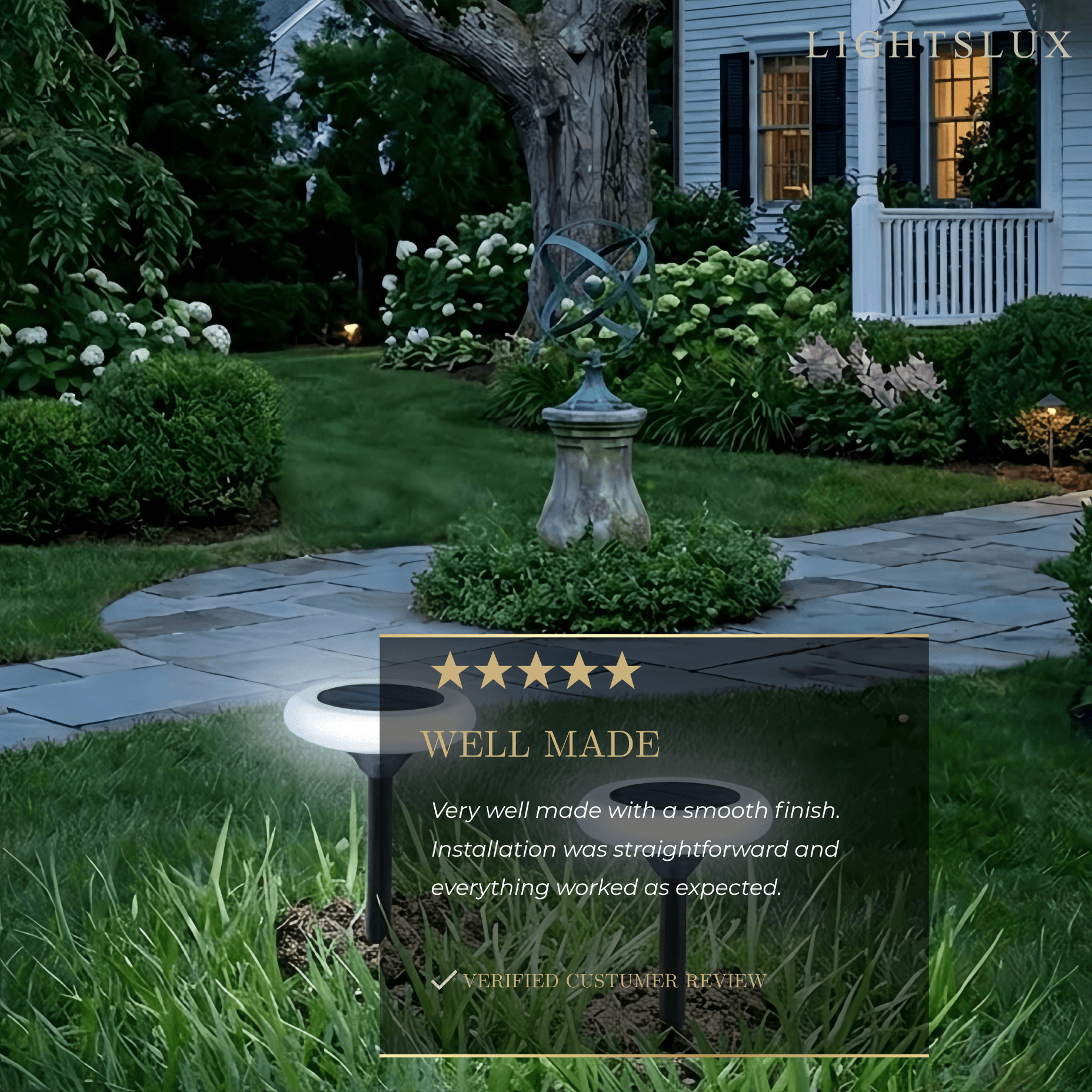 Modern Rock-Shaped Solar Pathway Light – White Rechargeable Outdoor Lamp - Flindria