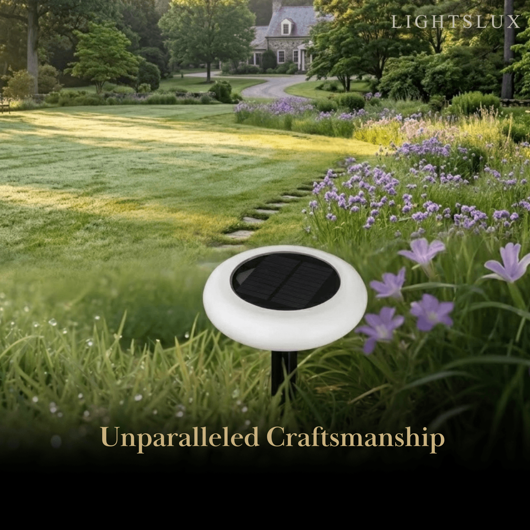 Modern Rock-Shaped Solar Pathway Light – White Rechargeable Outdoor Lamp - Flindria