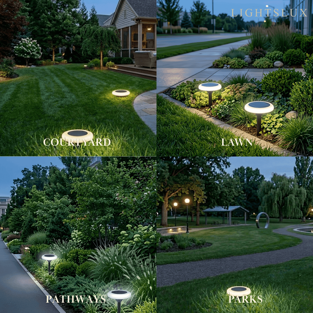 Modern Rock-Shaped Solar Pathway Light – White Rechargeable Outdoor Lamp - Flindria