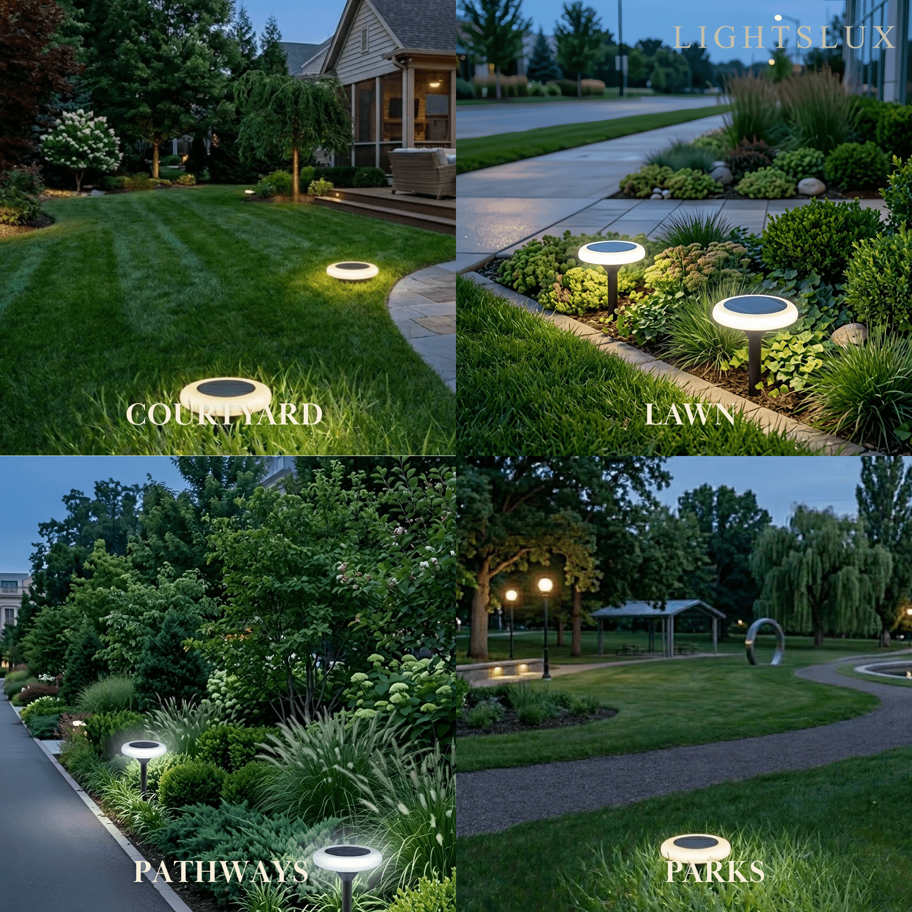 Modern Rock-Shaped Solar Pathway Light – White Rechargeable Outdoor Lamp - Flindria