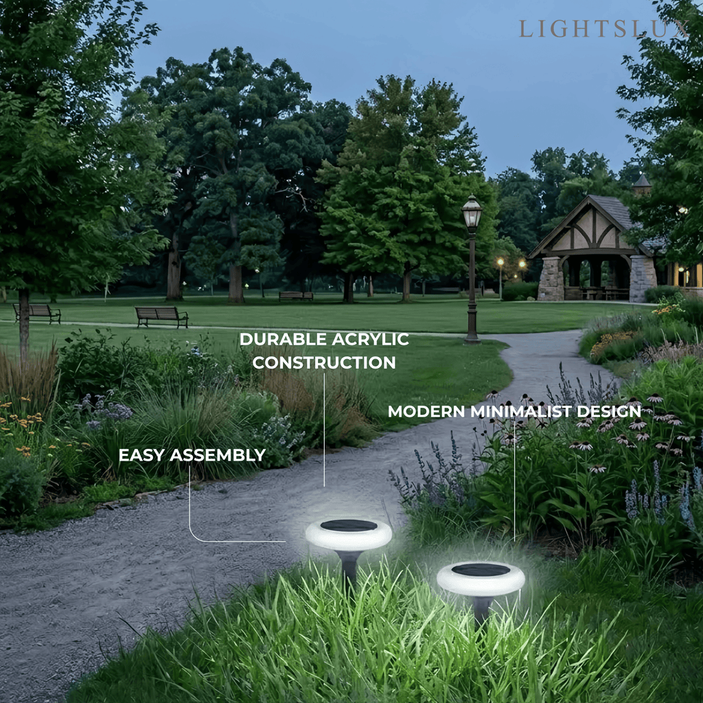 Modern Rock-Shaped Solar Pathway Light – White Rechargeable Outdoor Lamp - Flindria