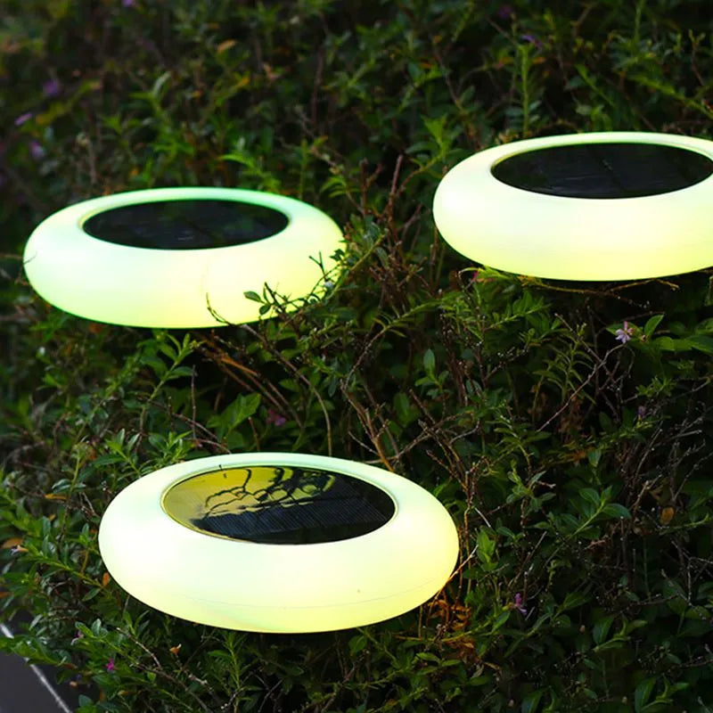Modern Rock-Shaped Solar Pathway Light – White Rechargeable Outdoor Lamp - Flindria