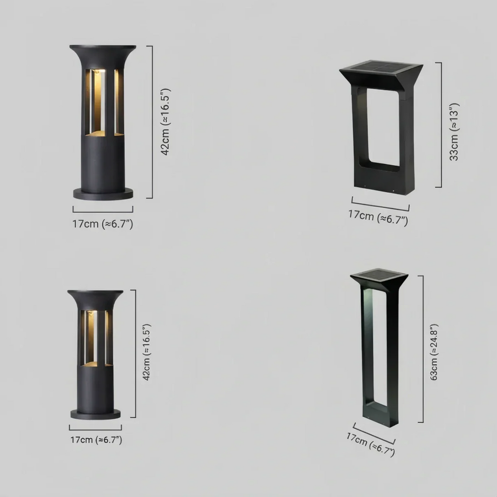 Luces de sendero industriales - Diseño irregular de acrílico negro para jardín - Flindria