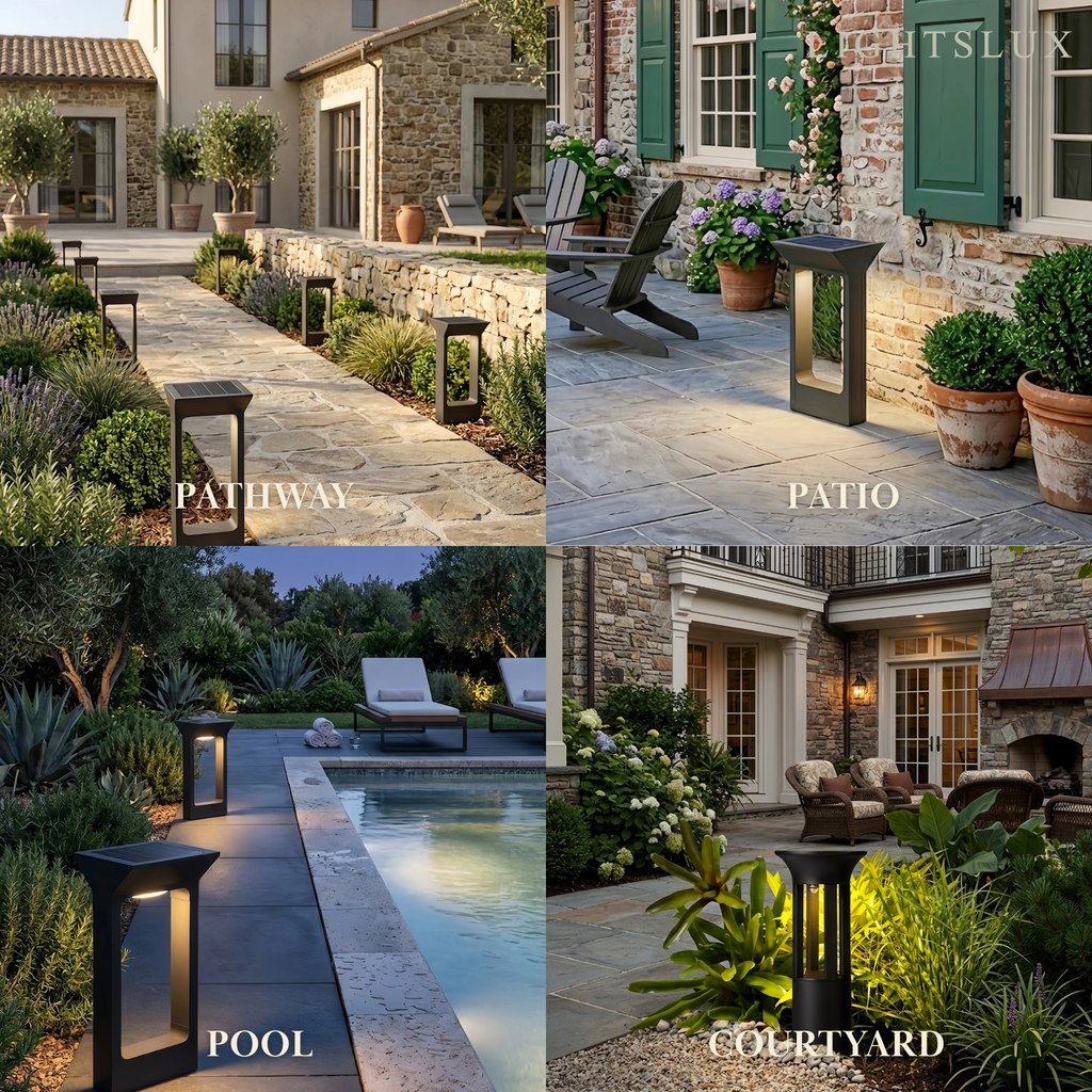 Luces de sendero industriales - Diseño irregular de acrílico negro para jardín - Flindria