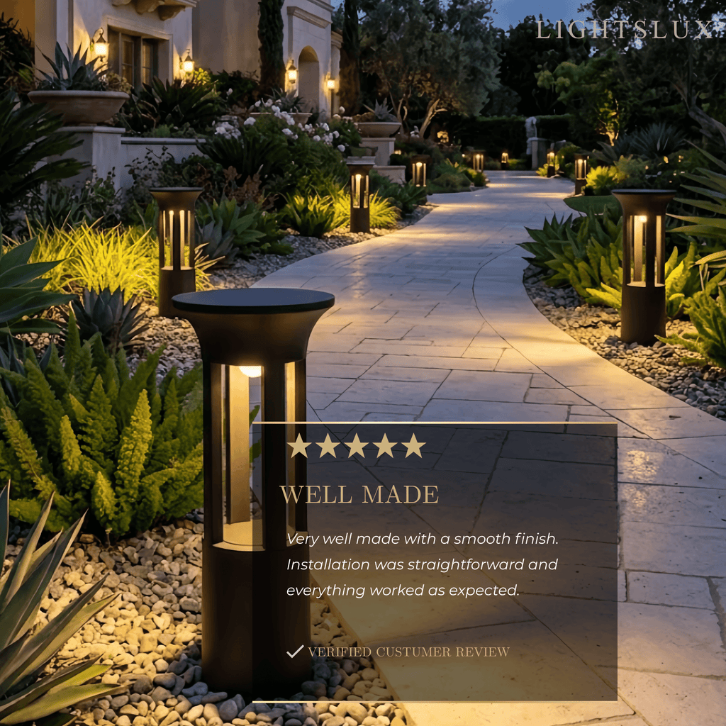 Luces de sendero industriales - Diseño irregular de acrílico negro para jardín - Flindria