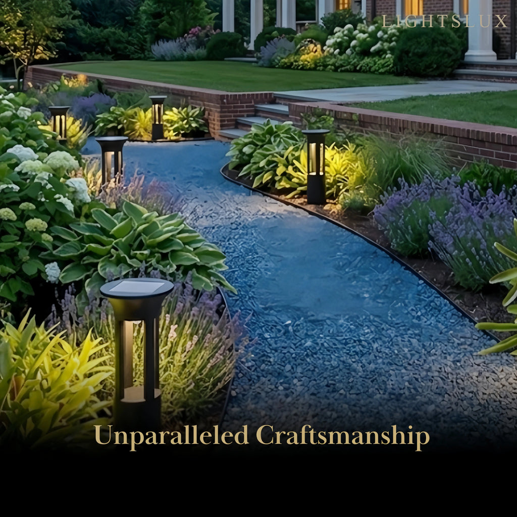 Luces de sendero industriales - Diseño irregular de acrílico negro para jardín - Flindria