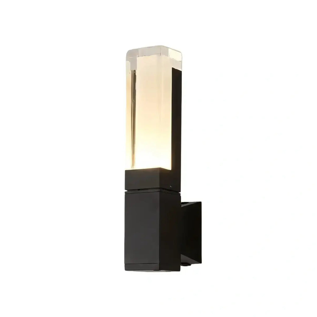 Modern Rectangle Wall Sconce - Black Metal for Garden/Outdoor Spaces - Flindria