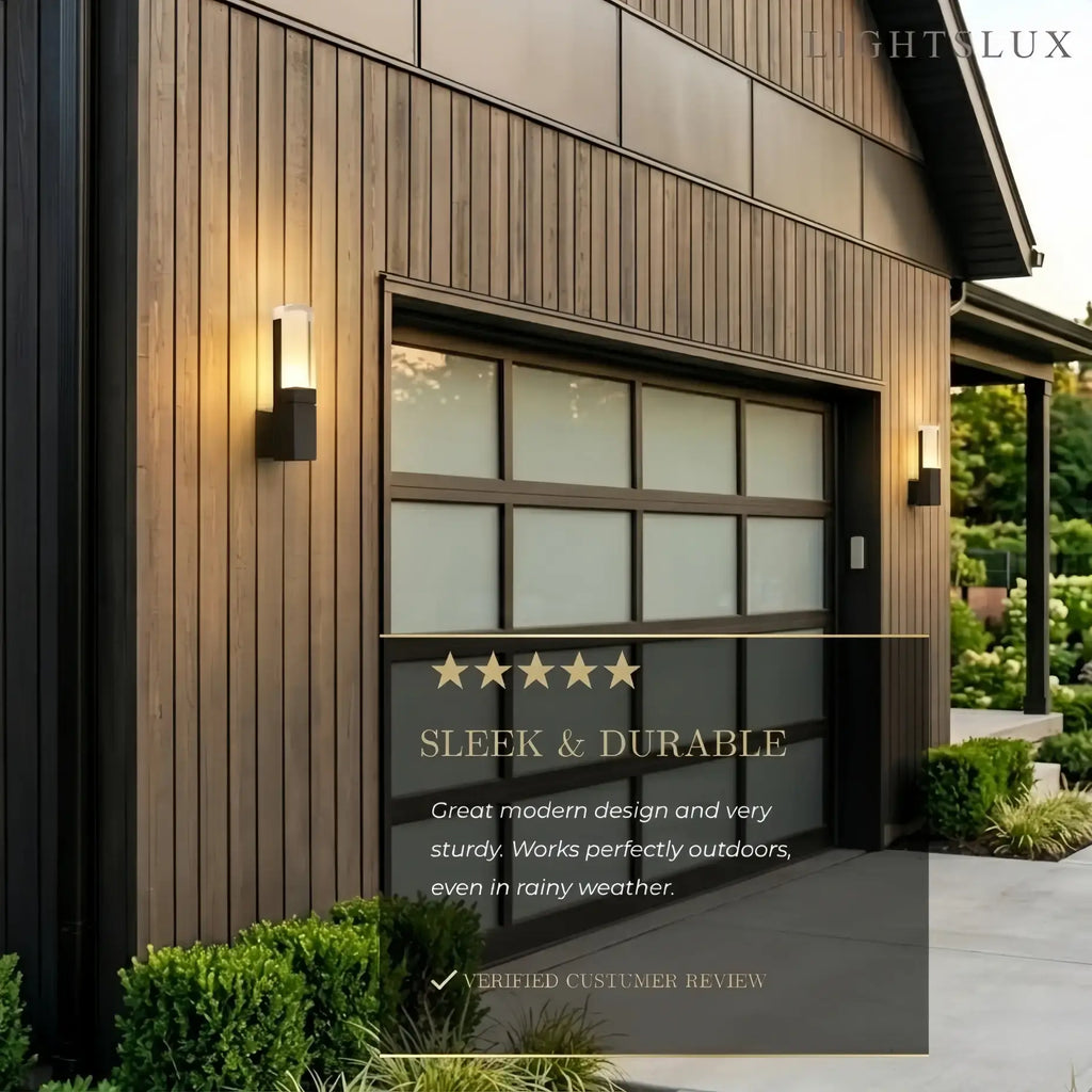 Modern Rectangle Wall Sconce - Black Metal for Garden/Outdoor Spaces - Flindria