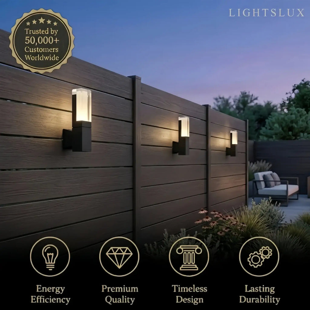 Modern Rectangle Wall Sconce - Black Metal for Garden/Outdoor Spaces - Flindria