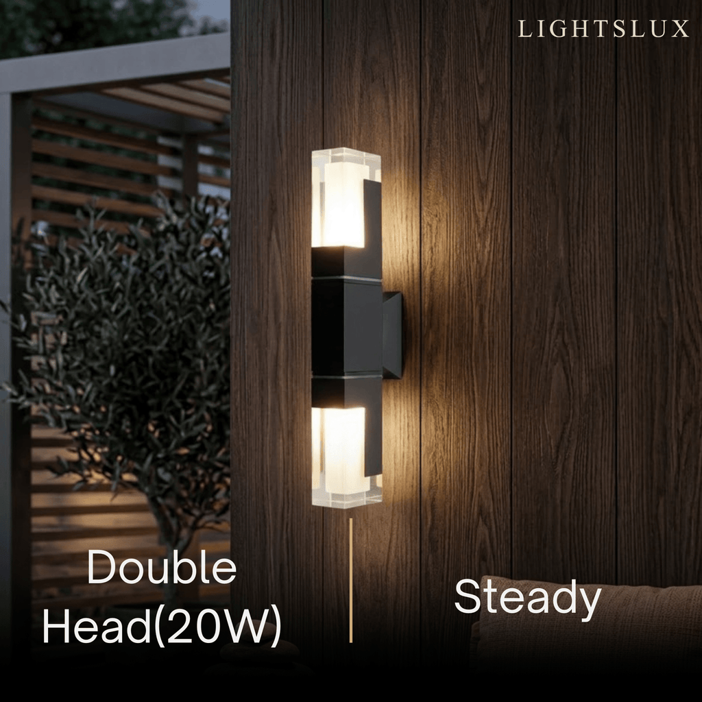 Modern Rectangle Wall Sconce - Black Metal for Garden/Outdoor Spaces - Flindria