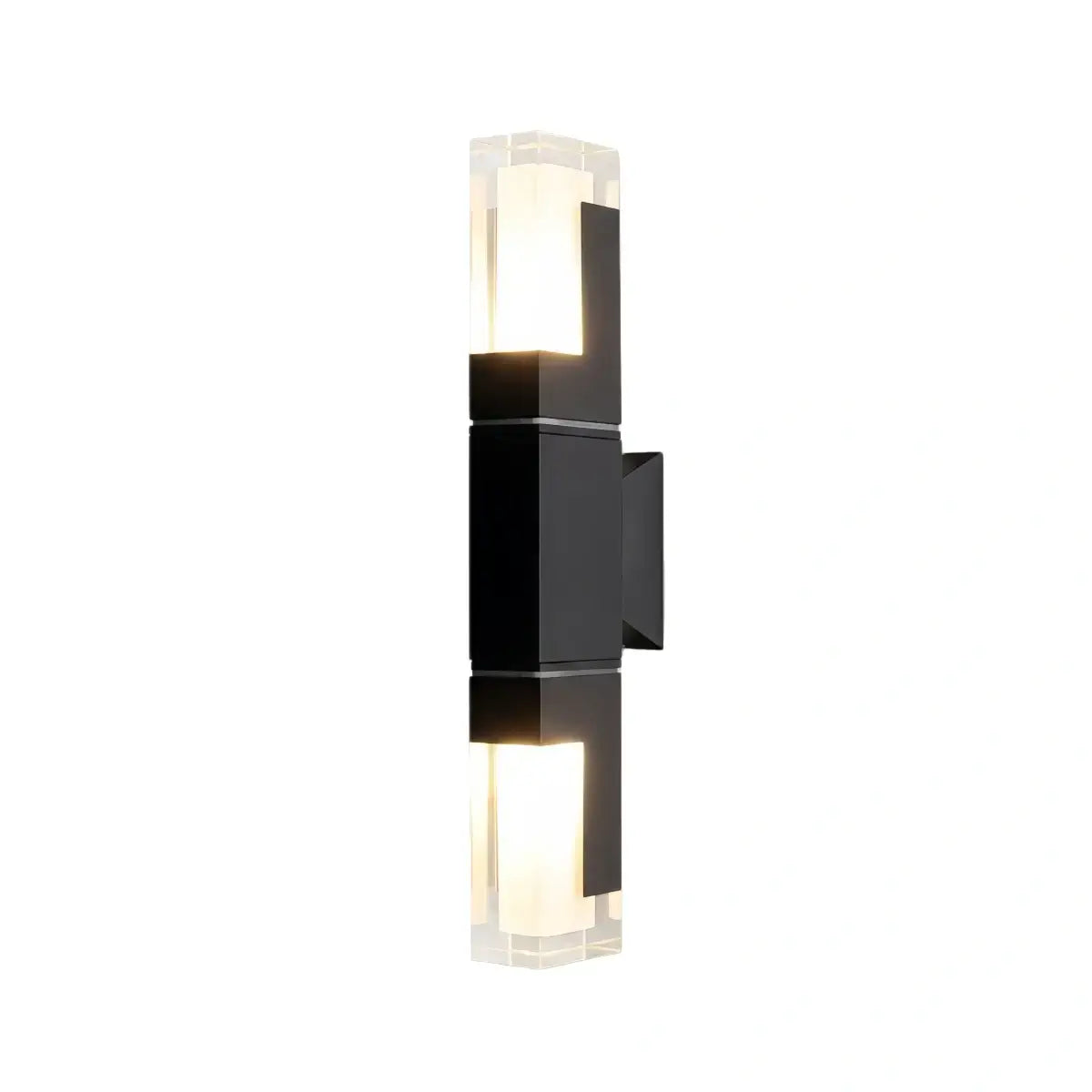 Modern Rectangle Wall Sconce - Black Metal for Garden/Outdoor Spaces - Flindria