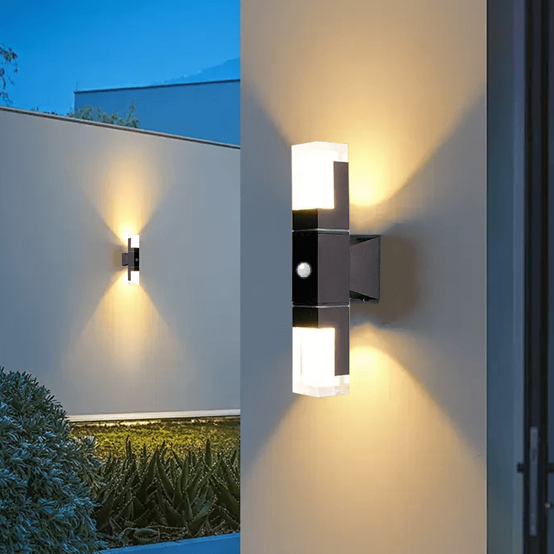 Modern Rectangle Wall Sconce - Black Metal for Garden/Outdoor Spaces - Flindria