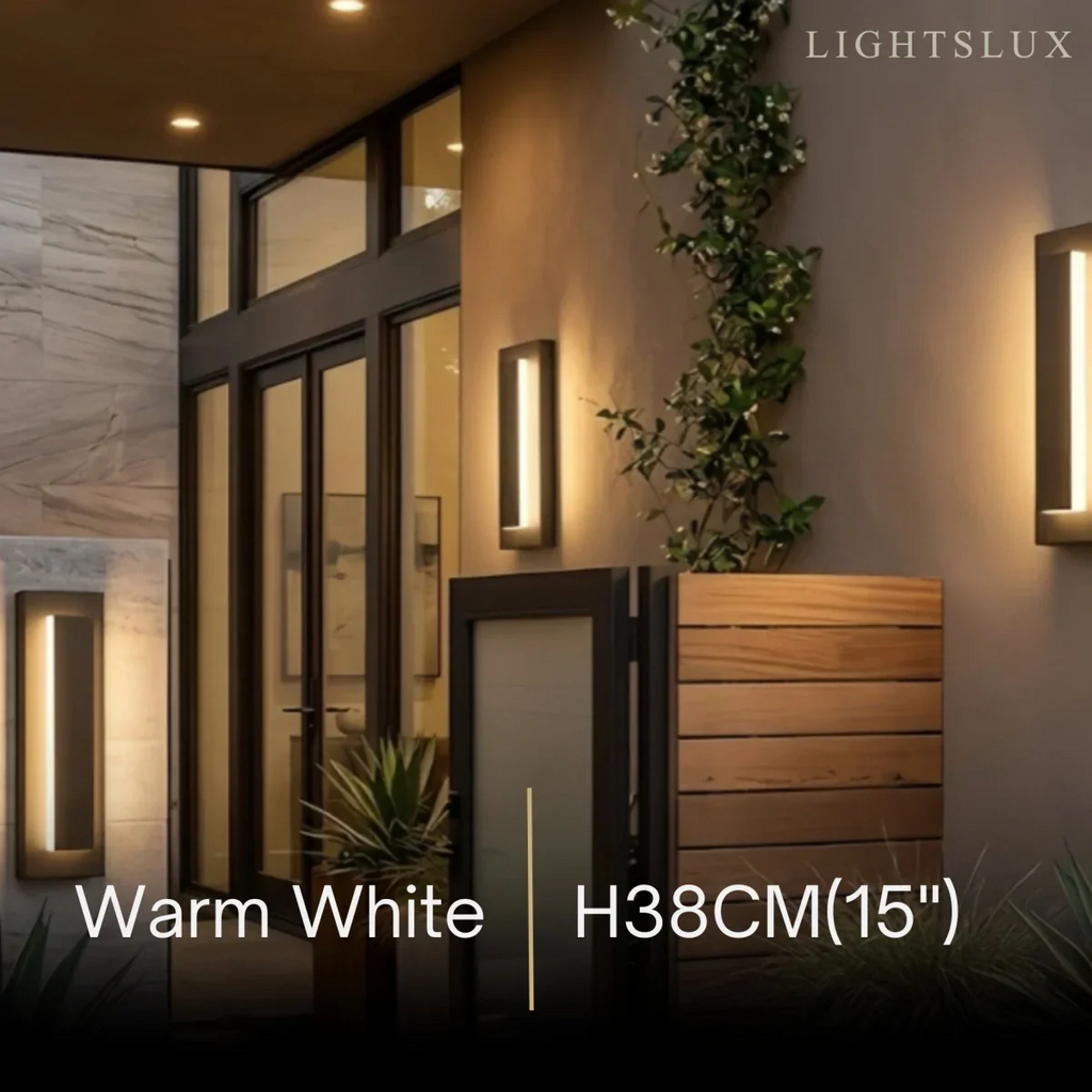 Lámpara de pared moderna Prisma de metal y acrílico - Diseño rectangular negro para jardín - Flindria