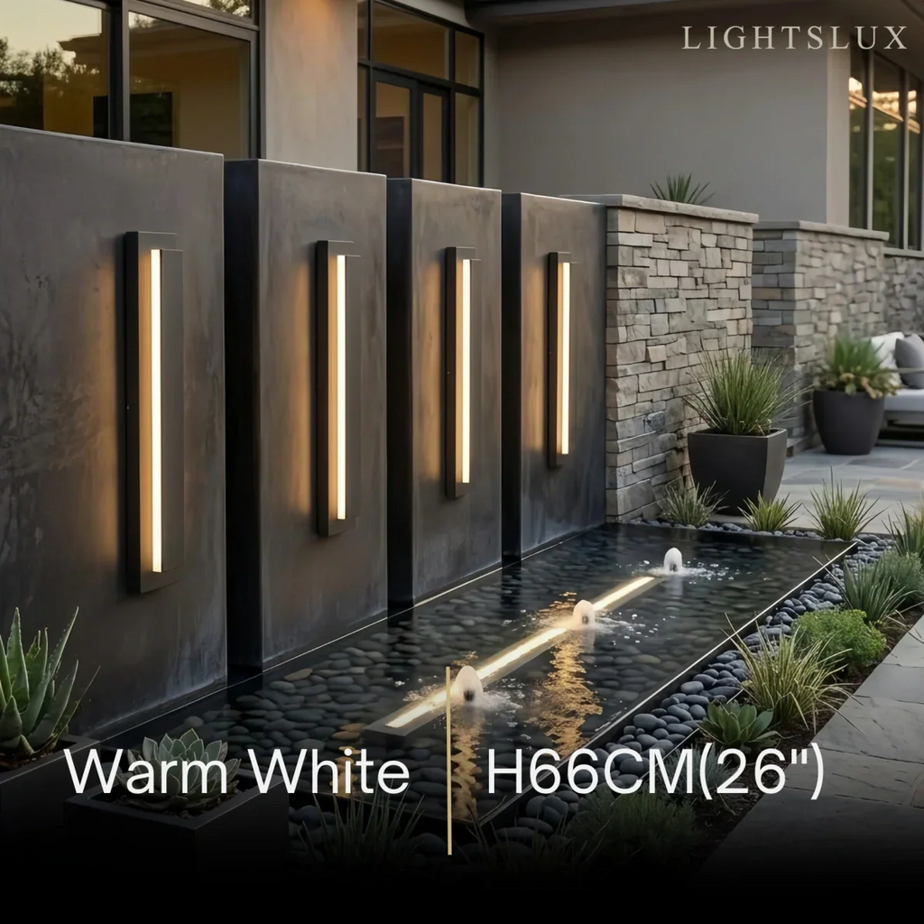 Lámpara de pared moderna Prisma de metal y acrílico - Diseño rectangular negro para jardín - Flindria