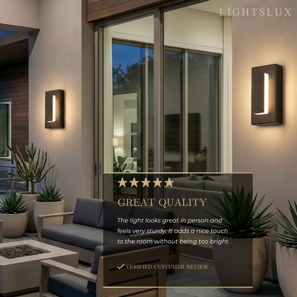 Lámpara de pared moderna Prisma de metal y acrílico - Diseño rectangular negro para jardín - Flindria