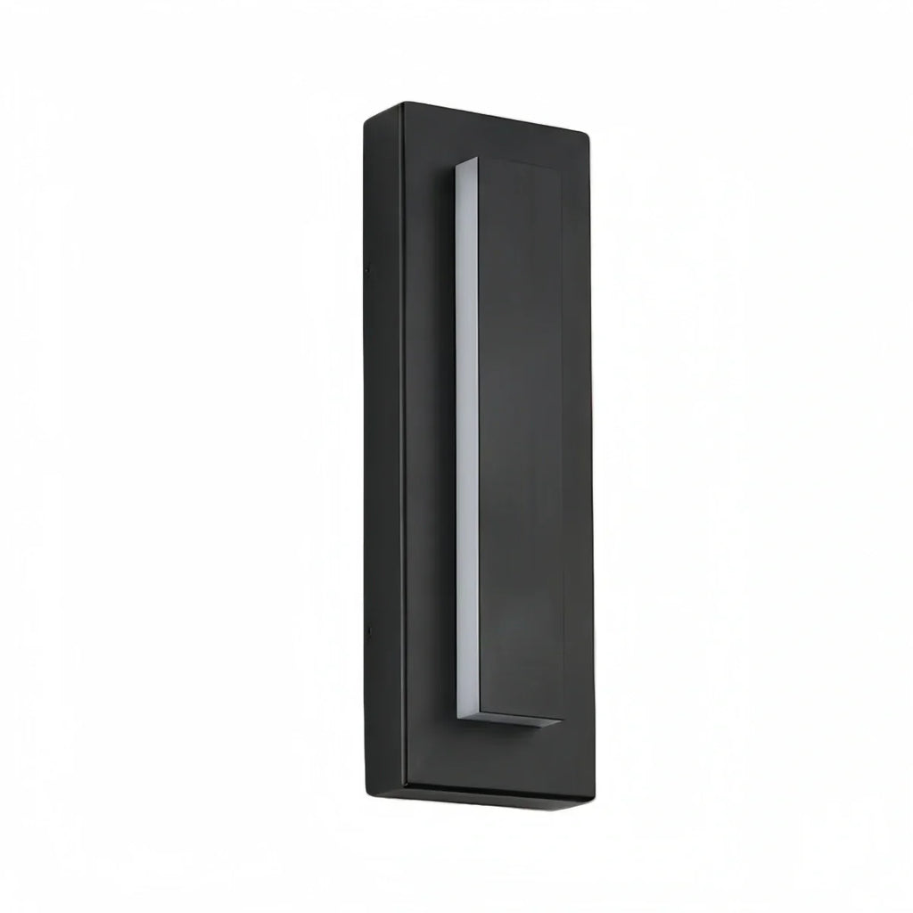Lámpara de pared moderna Prisma de metal y acrílico - Diseño rectangular negro para jardín - Flindria