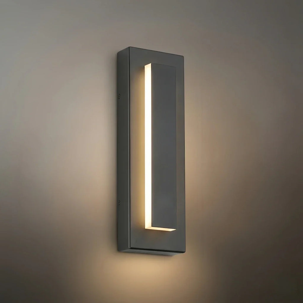 Lámpara de pared moderna Prisma de metal y acrílico - Diseño rectangular negro para jardín - Flindria