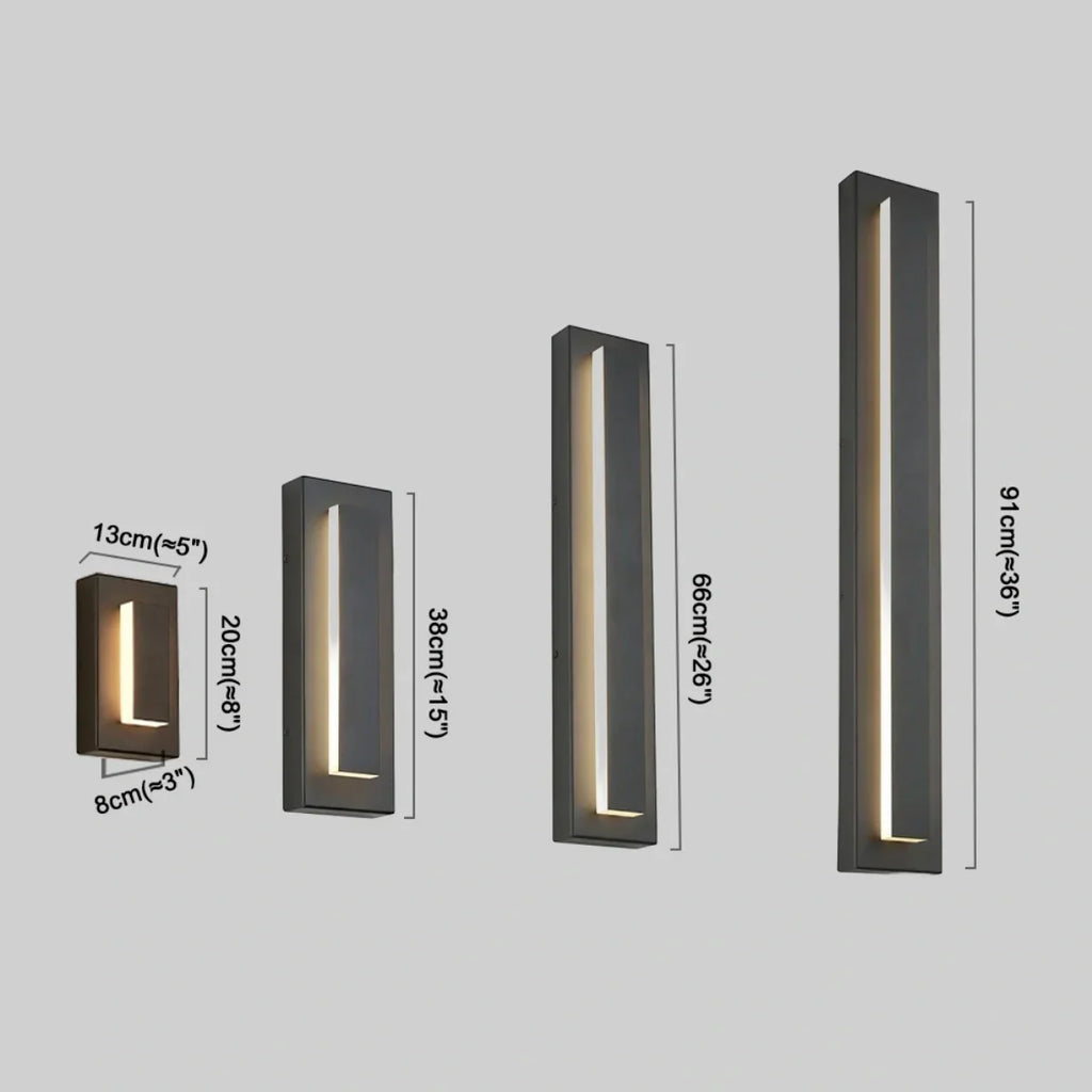 Lámpara de pared moderna Prisma de metal y acrílico - Diseño rectangular negro para jardín - Flindria